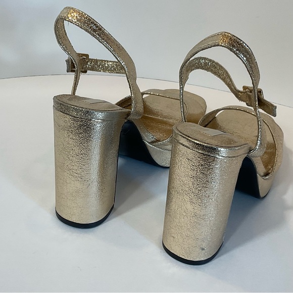 Zara gold metallic platform sandals nwt size 8 3332/810 - Picture 11 of 15